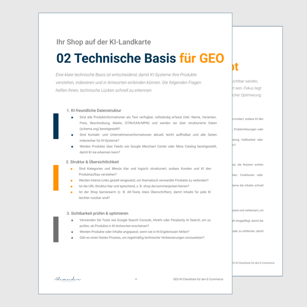 GEO KI-Checkliste für den E-Commerce