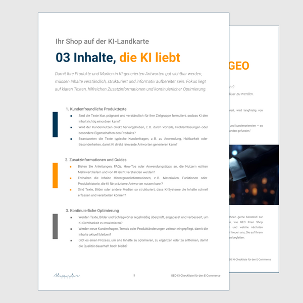 GEO KI-Checkliste für den E-Commerce