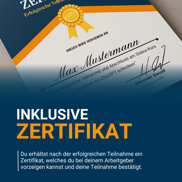 Inklusive Zertifikat nach dem Abschluss der Online Kurse