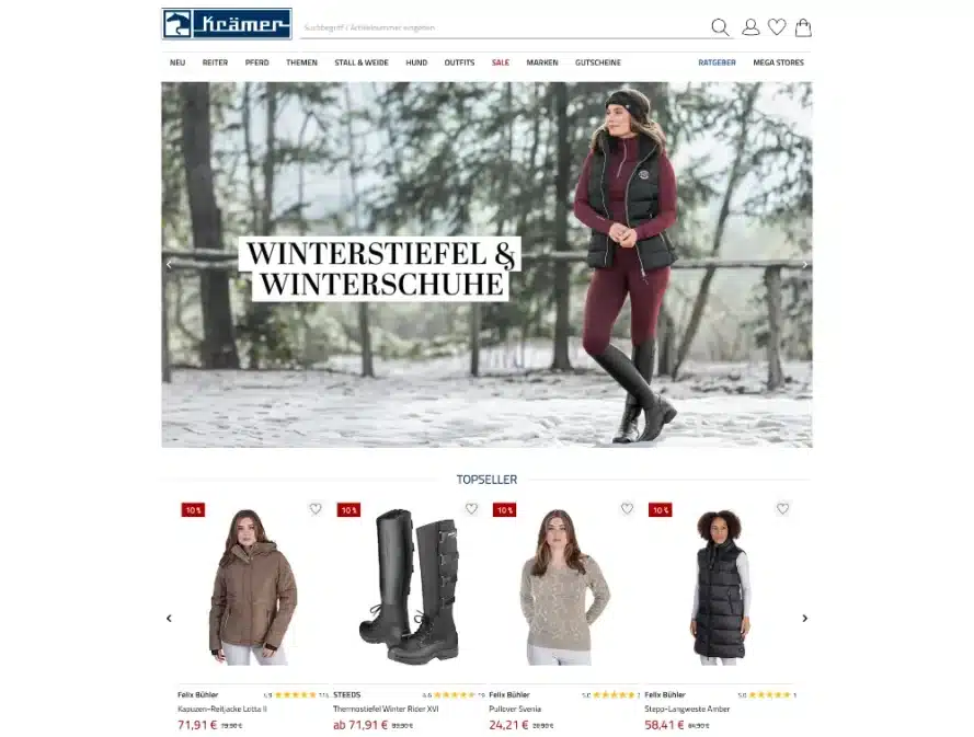 Websale Referenz Krämer: Das Unternehmen setzt im B2C auf Websale